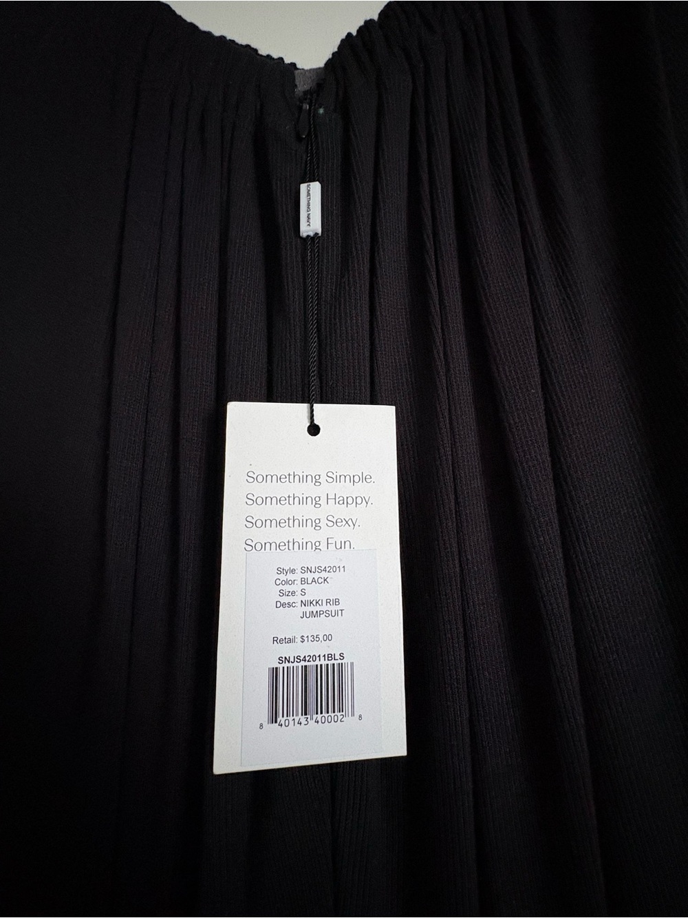 Something Navy Nikki Black Sleeveless Jumpsuit with Waist Bow - Picture 13 of 15